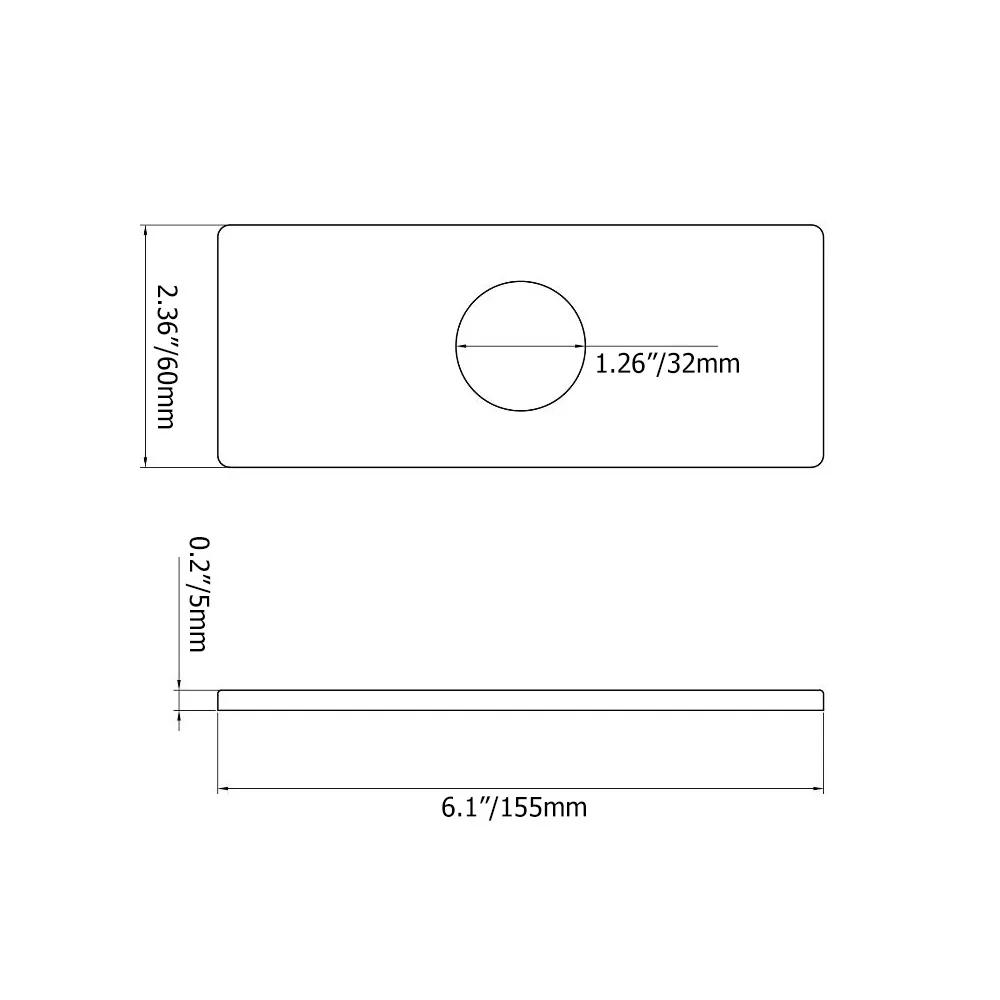 Square Escutcheon Plate Bathroom Vanity Sink Faucet Hole Cover Deck Plate Polished Chrome