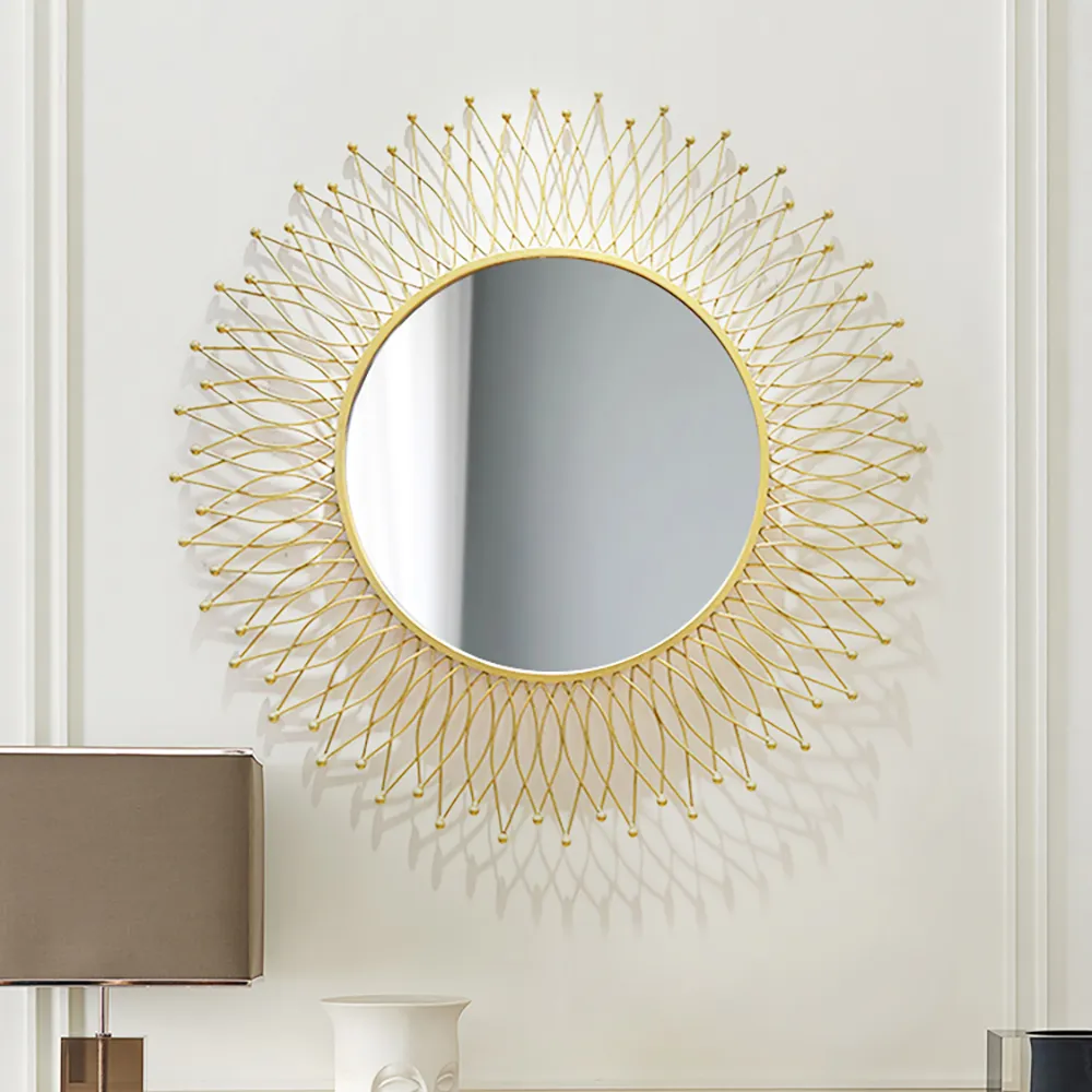 Modern Luxury Round Gold Sun Metal, Round Sun Like Mirror