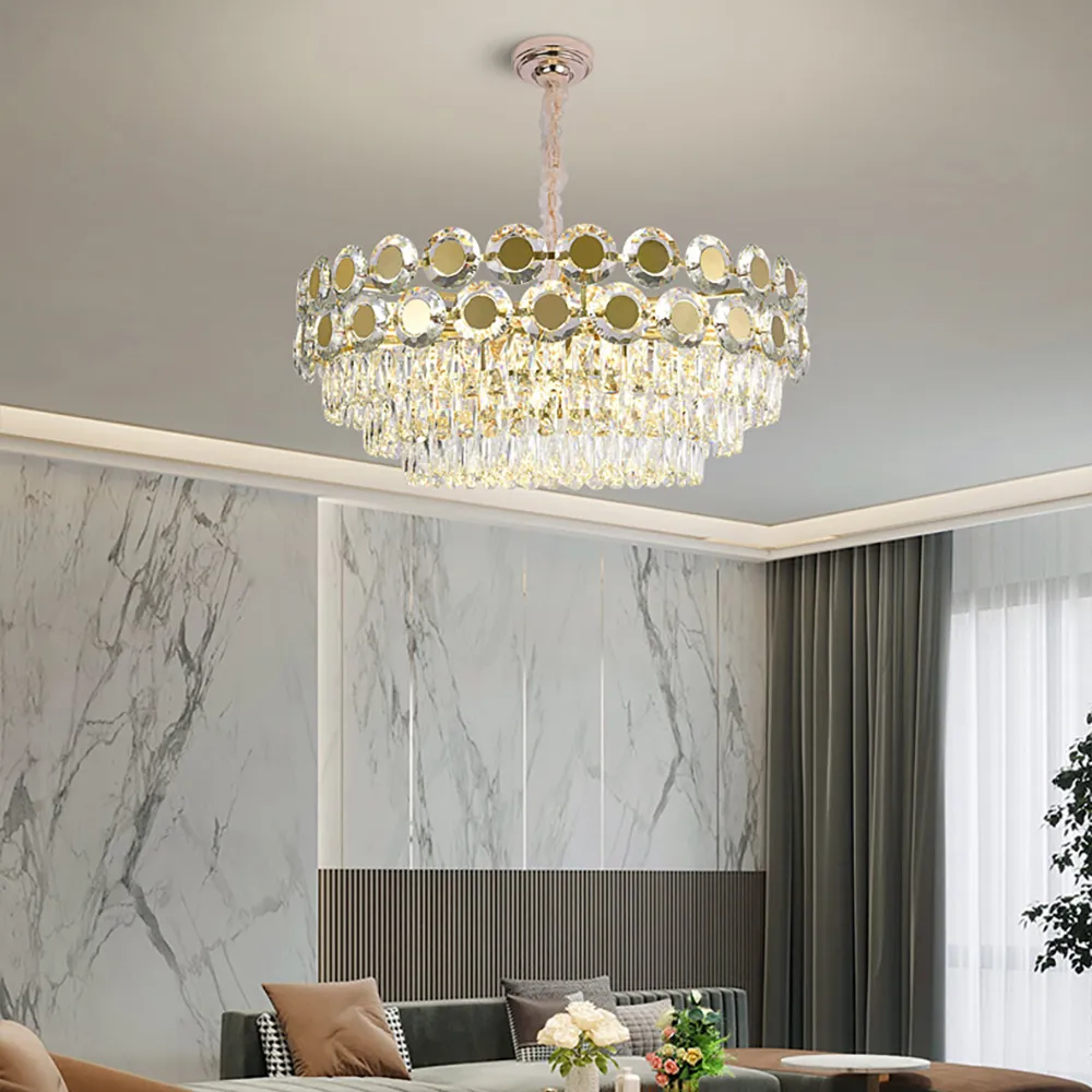 Typisch kolf roekeloos Round Tiered Crystal Chandelier in Light Luxury & Chic Style-Homary