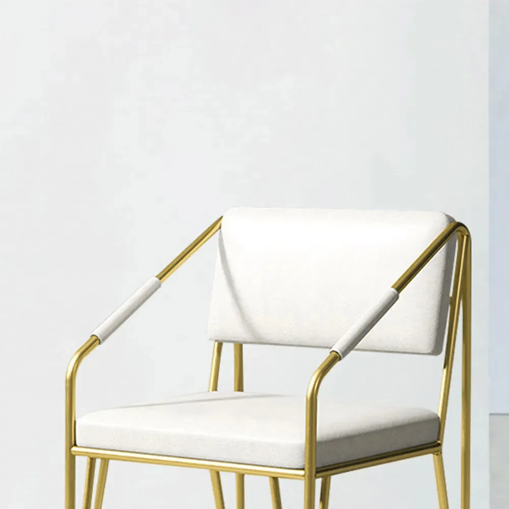 Modern PU Leather Upholstered Leisure with Gold Metal Legs Vanity Chair