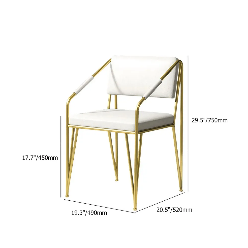 Modern PU Leather Upholstered Leisure with Gold Metal Legs Vanity Chair