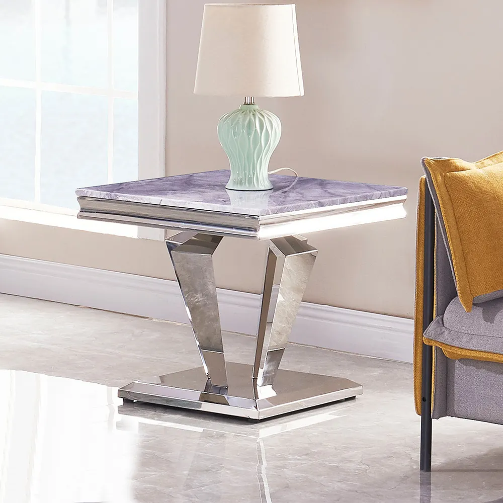 small silver table