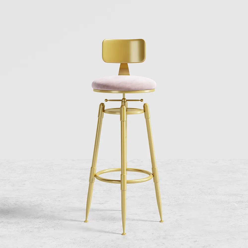 adjustable height yellow cushioned bar stool