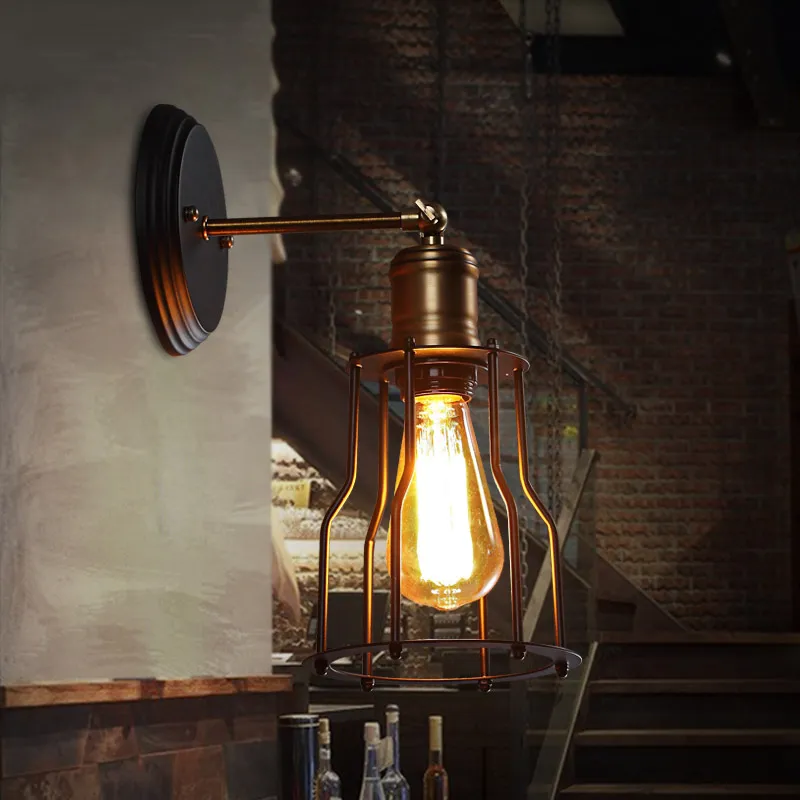 Vintage Industrial Edison Hand Shape Loft Wall Light Room Decor Sconce Lighting 