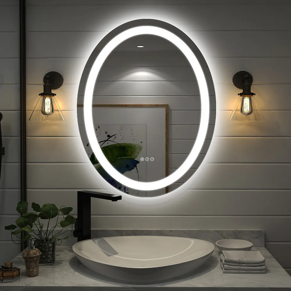 oval led bathroom mirror