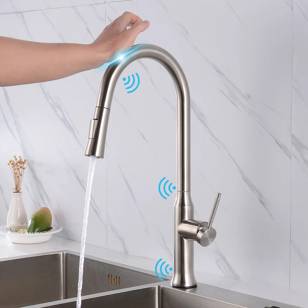 TOUCH BRUSHED NICKLE KITCHEN FAUCET 
