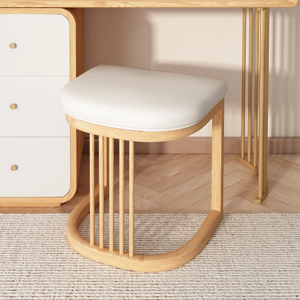 solid wood vanity stool