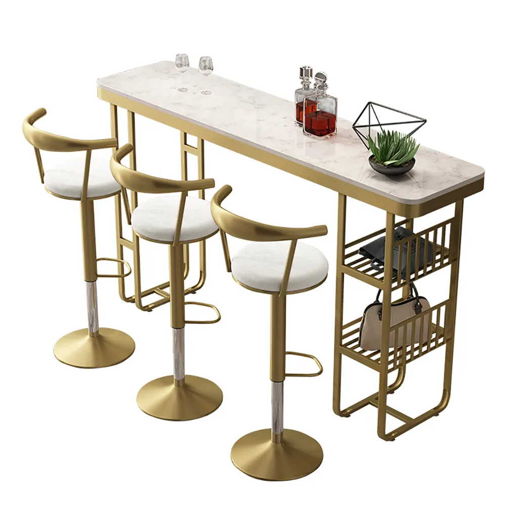 Modern White Bar Height Stool Adjustable & Swivel with Velvet Upholstery & Footrest