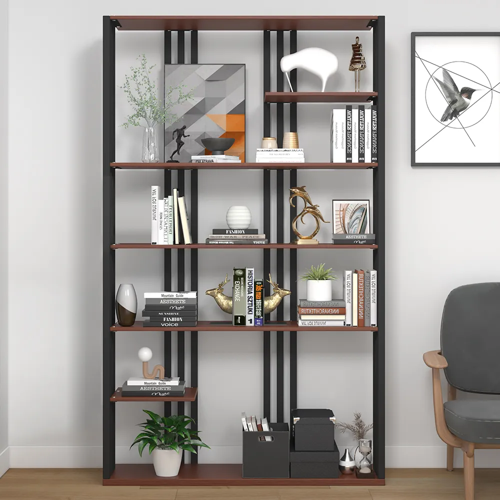Fashion Home Furniture Adjustable Bookcase Storage Bookshelf with 9 Book Shelves 