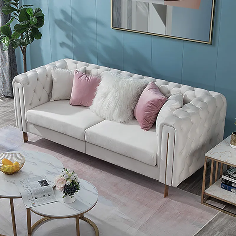 86 6 Modern Velvet Upholstered Sofa 2, Upholstered Sofas And Loveseats