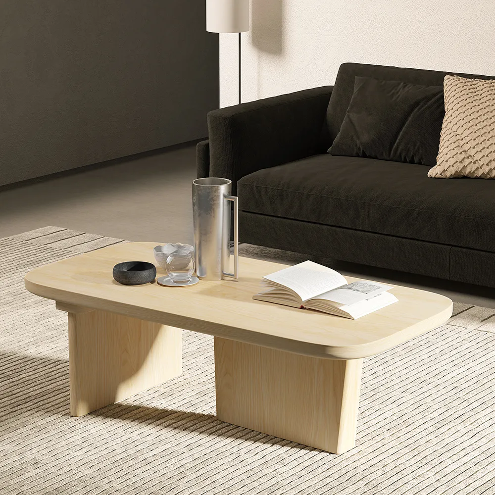 natural wood coffee table rectangle