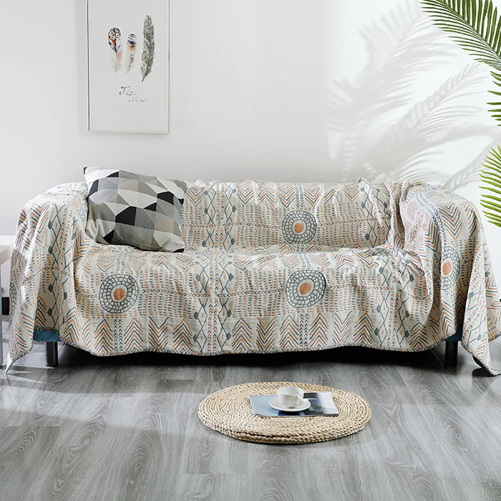 boho printed geometry cotton loveseat couchbezug wendbarer sofa