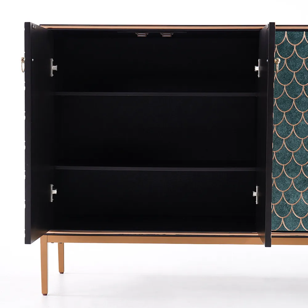 Modern Cabinet Scale Patterned Sideboard Buffet with Doors & Shelves in Large