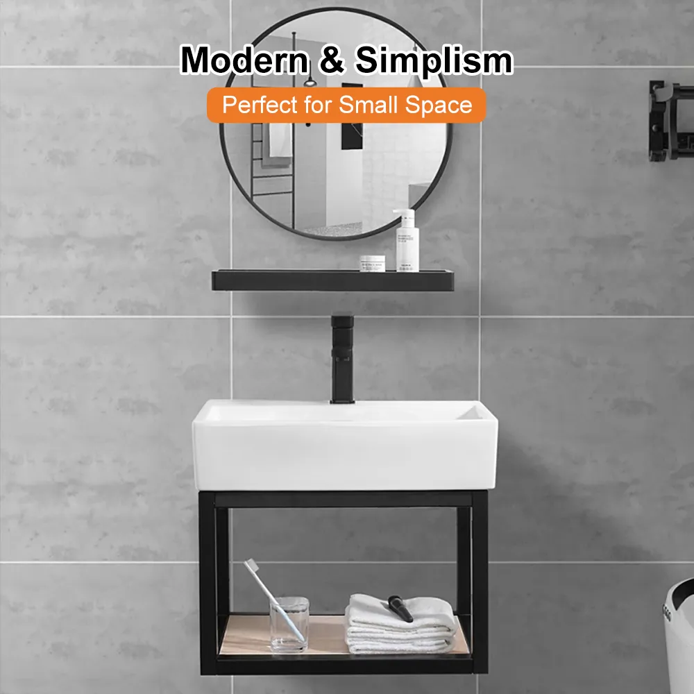 Floating Bathroom Vanity with Top 24" with Sink Modern Single Sink Vanity