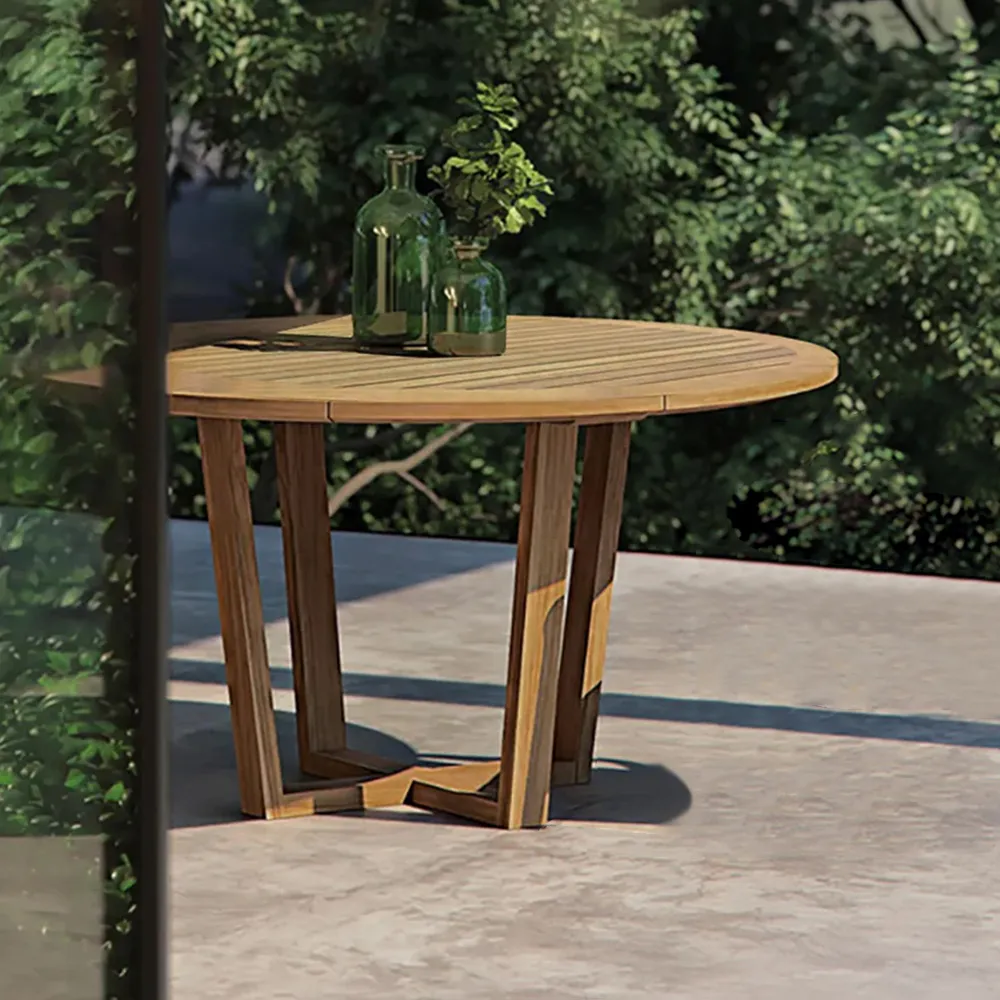 modern round outdoor dining table