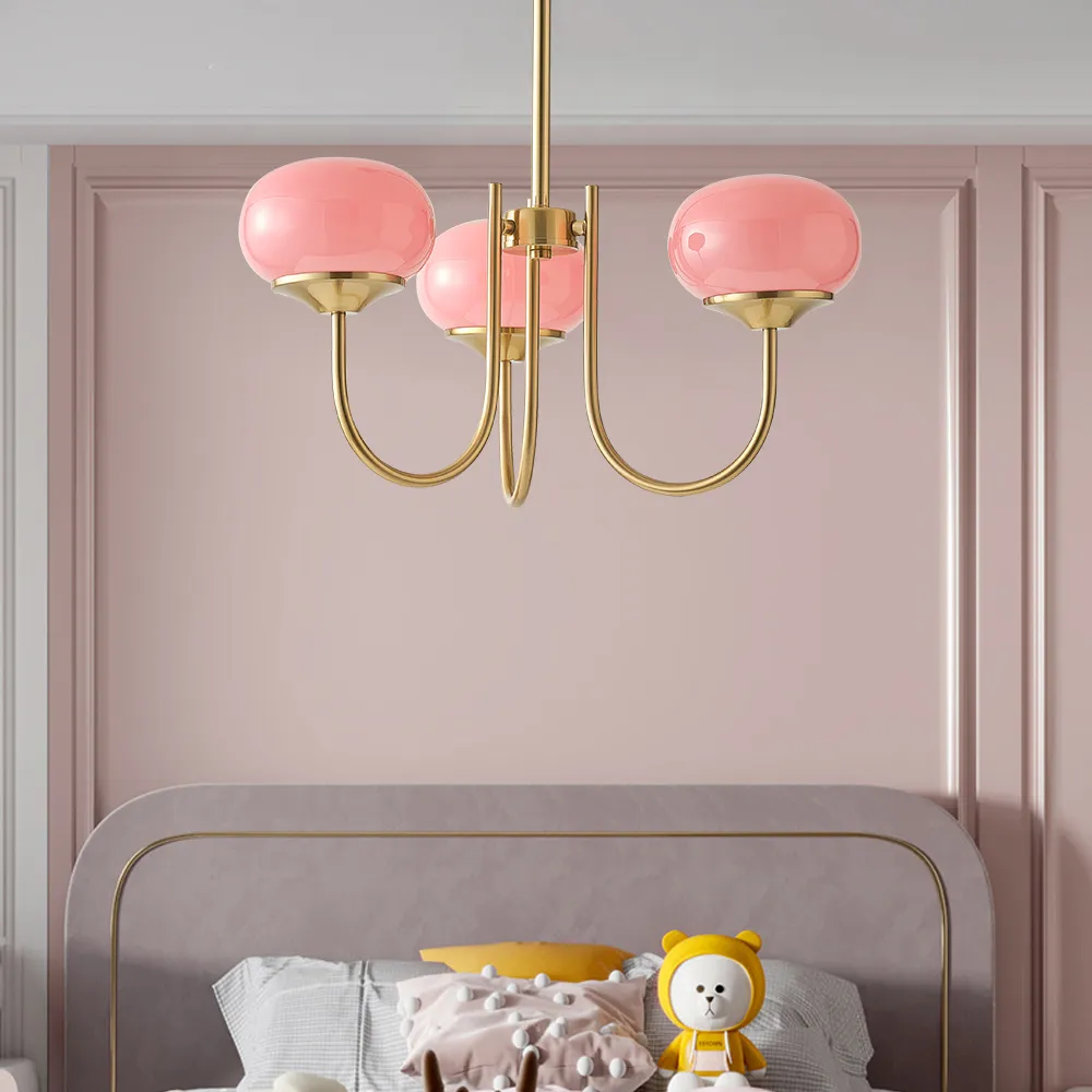 gold and pink ceiling light