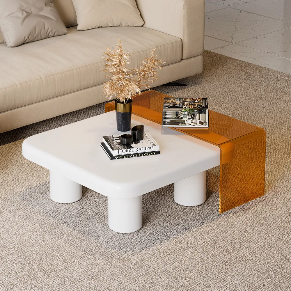 acrylic white coffee table