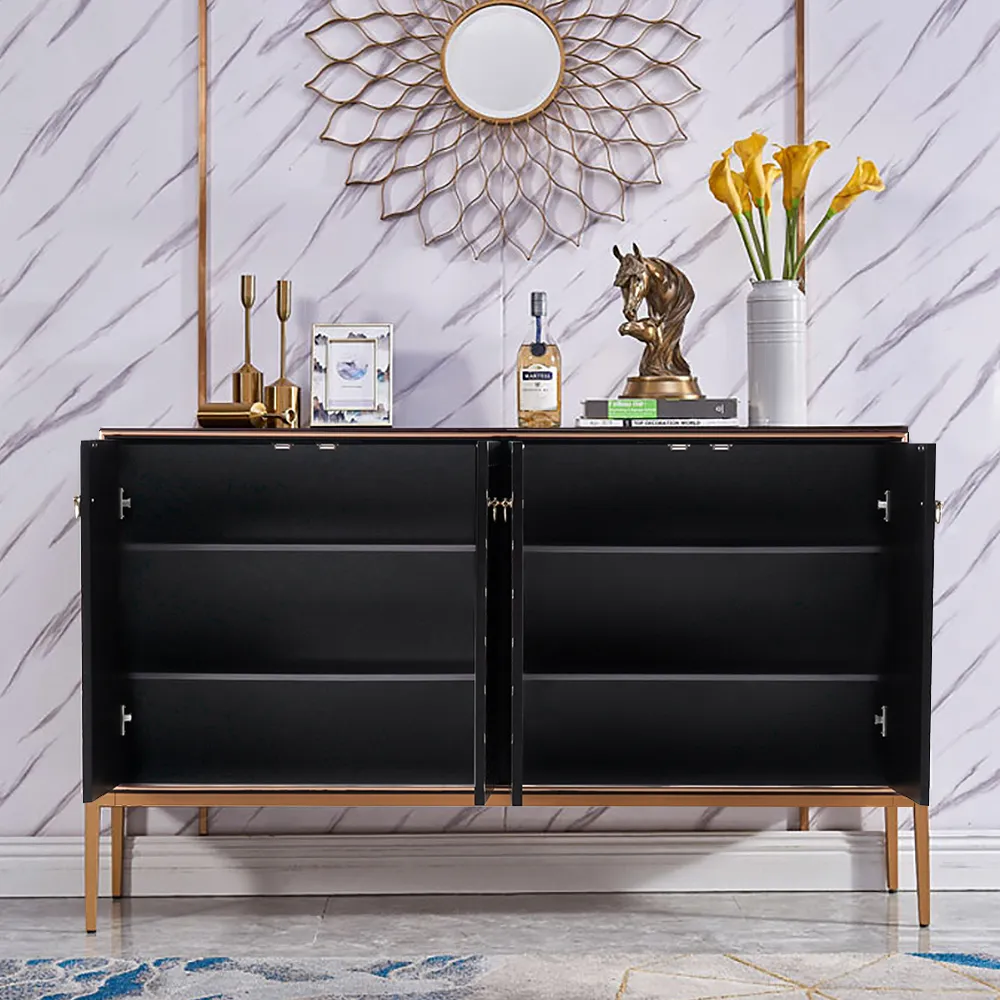 Modern Cabinet Scale Patterned Sideboard Buffet with Doors & Shelves in Large