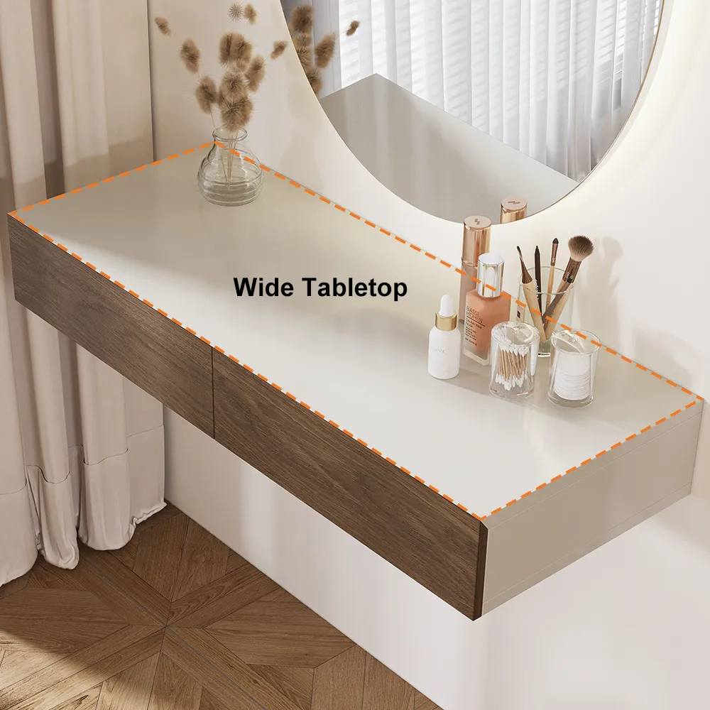 ANIKAA Mavis Dressing Wall Mirror with Shelves/Wall Hanging Dressing  Mirrors with Shelf for Living Room Bedroom/Wall Mounted Dressing Mirror for  Wall Decor (Walnut) Engineered Wood Dressing Table Price in India - Buy