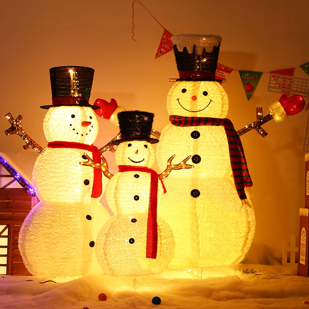 Christmas LED Lights Collapsible Snowman Decoration Indoor or Outdoor Medium Size