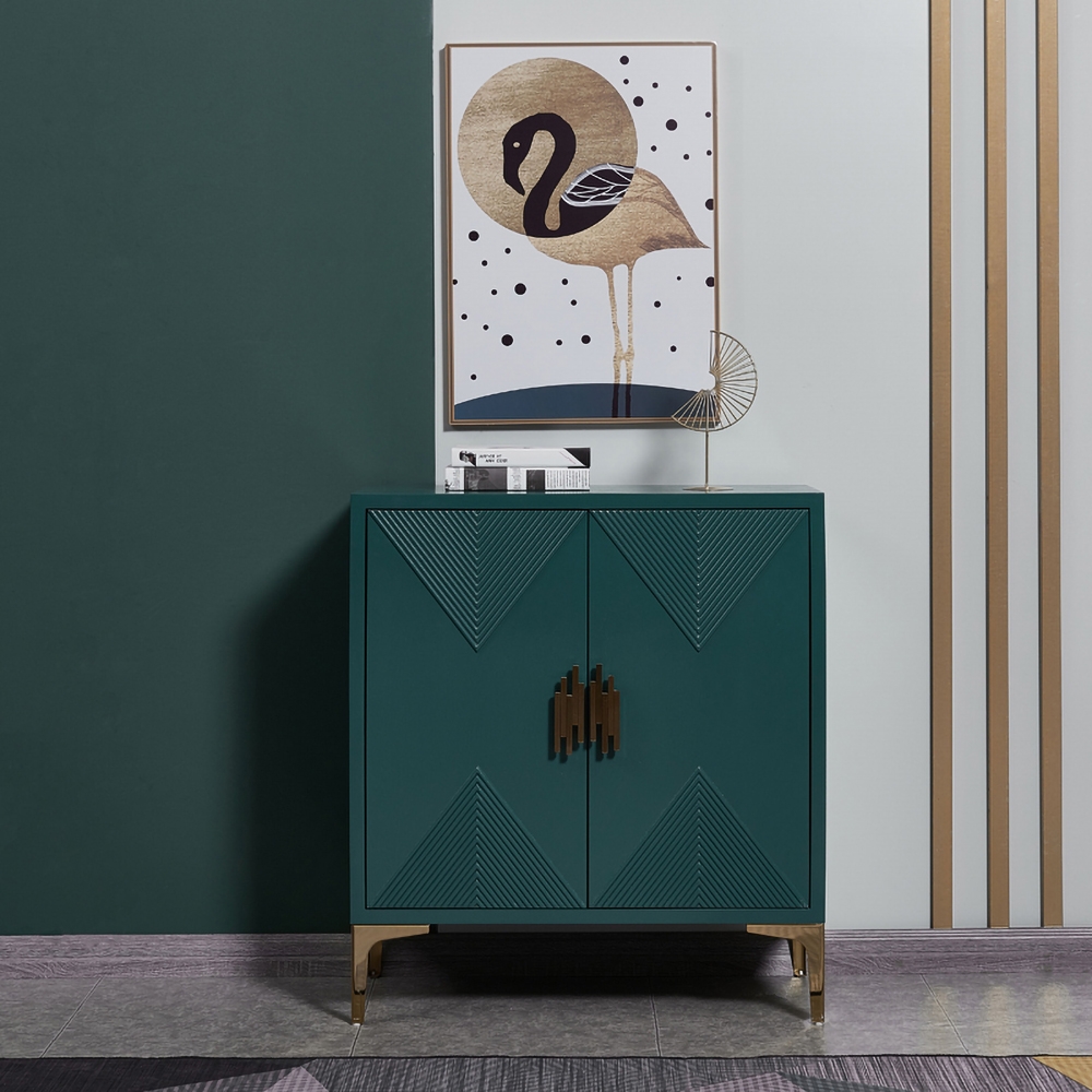 31&quot; Modern Green Shoe Rectangle Shoe Storage with