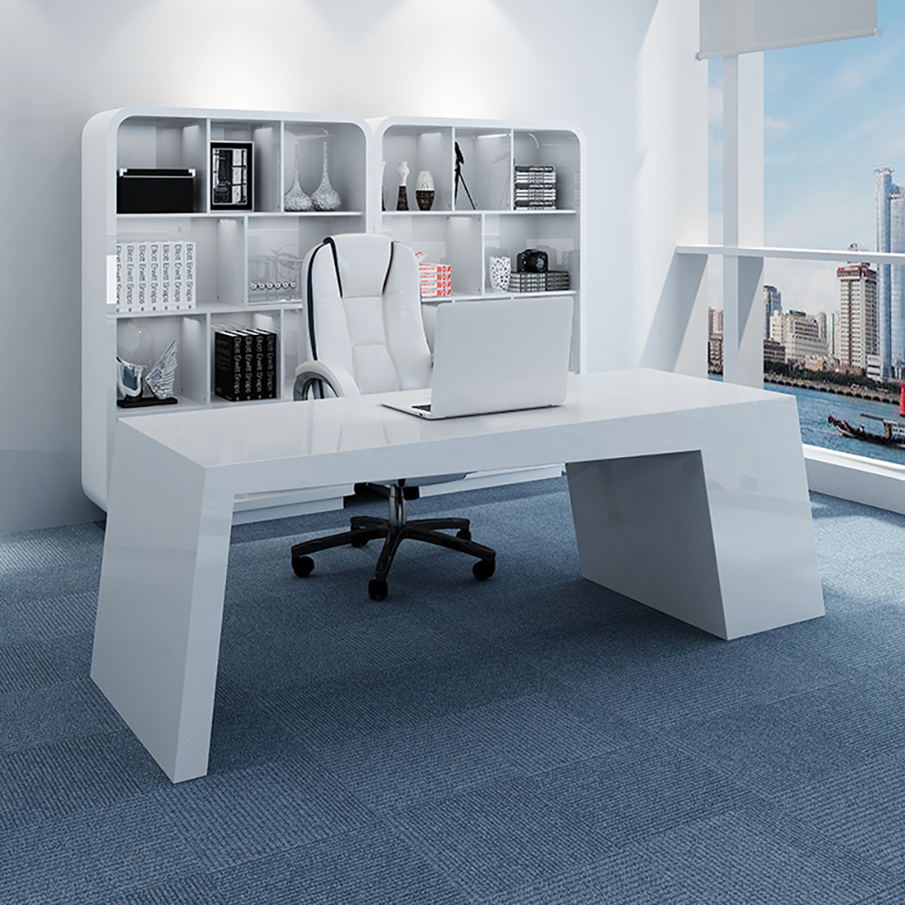 70.9&quot; White Office Desk with 3 Storage Drawers Executive Desk Left Hand