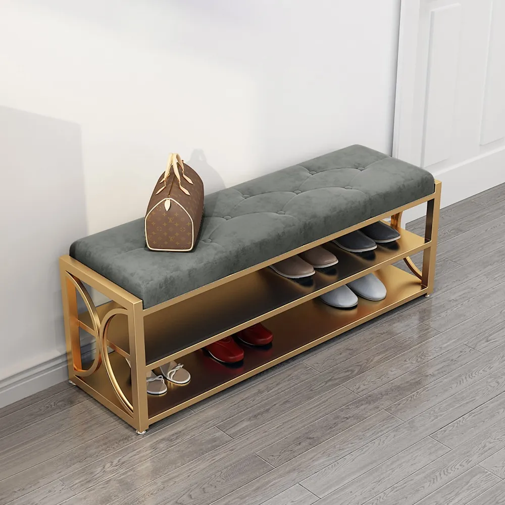 modern entryway bench with shoe storage