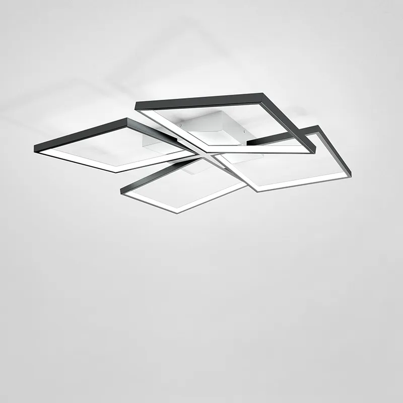 Modern Square Led Flush Mount Ceiling Light In Black White