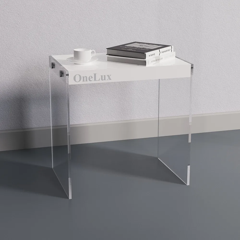 white modern accent table
