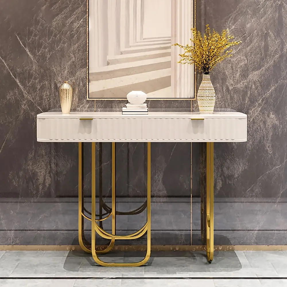 white modern accent table