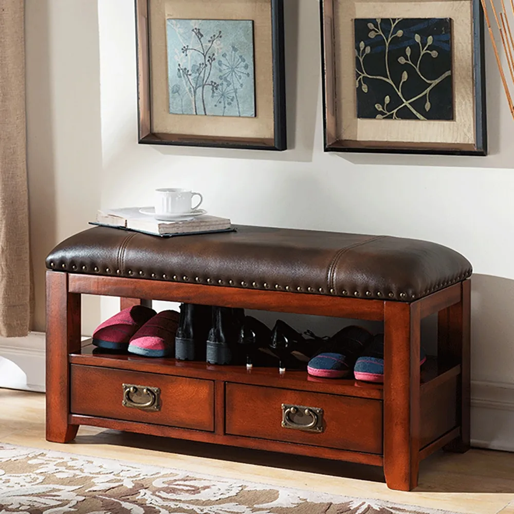 modern entryway bench with shoe storage