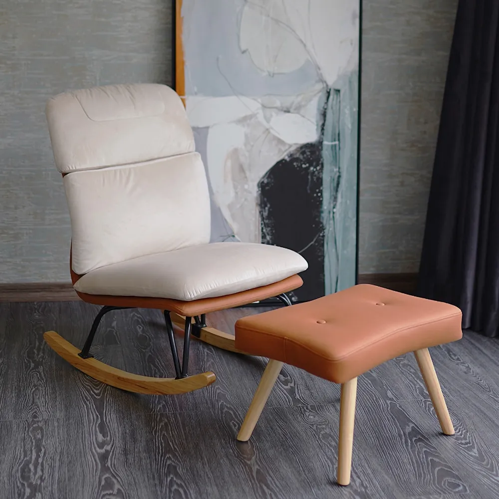 upholstered rocking chair with ottoman