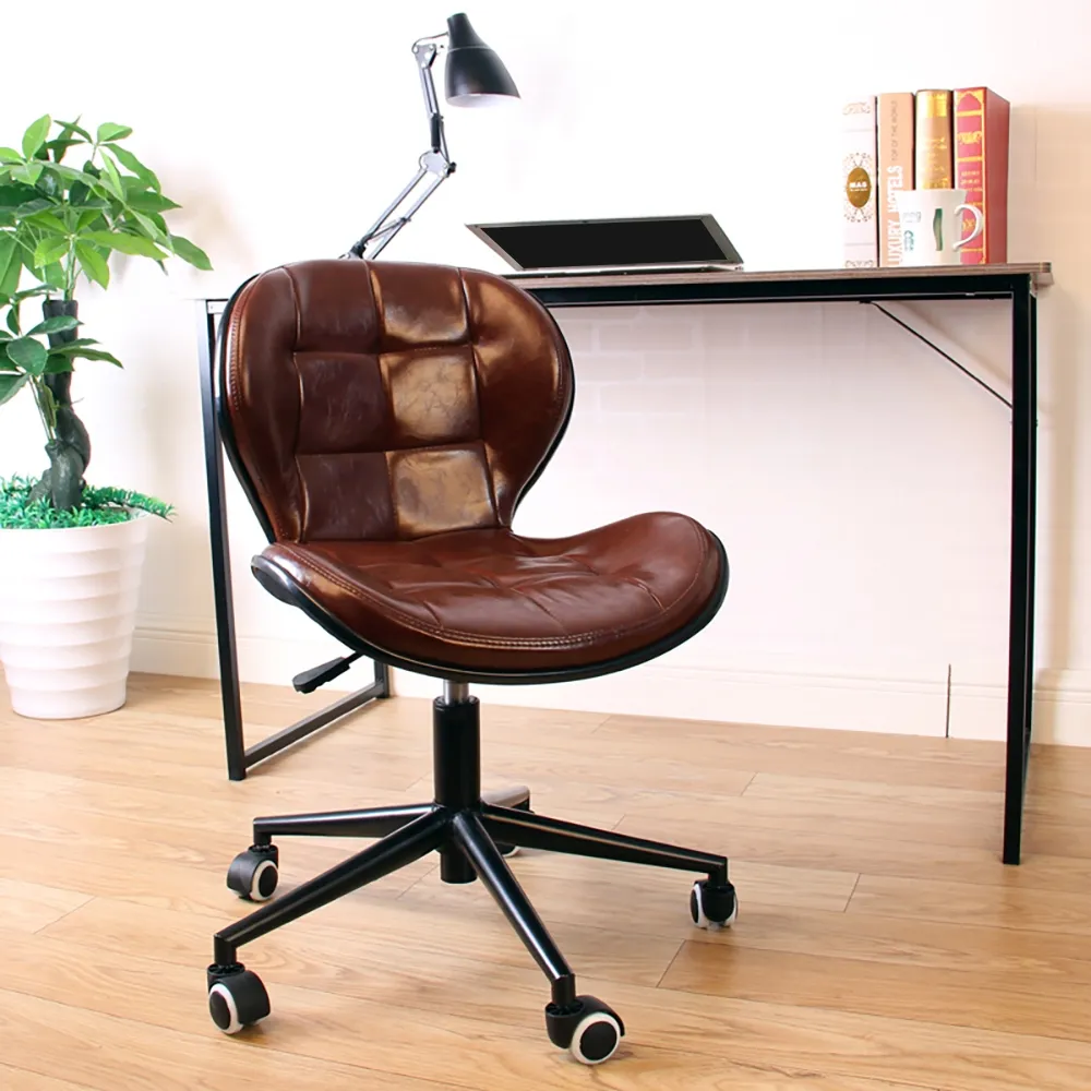 mid century office chair leather