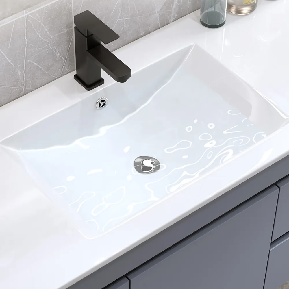 36 Floating Bathroom Vanity Ceramics Single Sink Wall Mounted Vanity Cabinet With 2 Doors 2