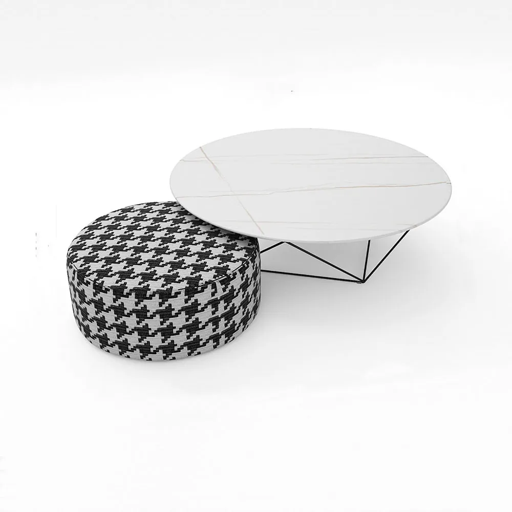 Modern Coffee Table Set White Ottoman Coffee Table 2 Piece