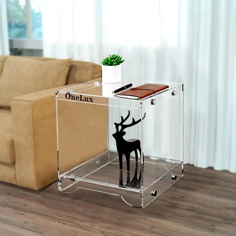 Acrylic End Table Clear Side Table Modern Accent Table Lucite Side Table