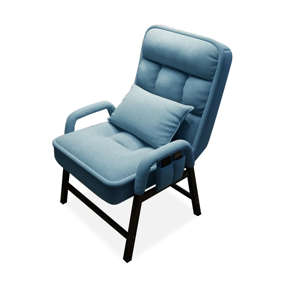 Tufted Cotton Linen Office Chair Upholstered Home Desk Chair With Adjustable Soft Backrest