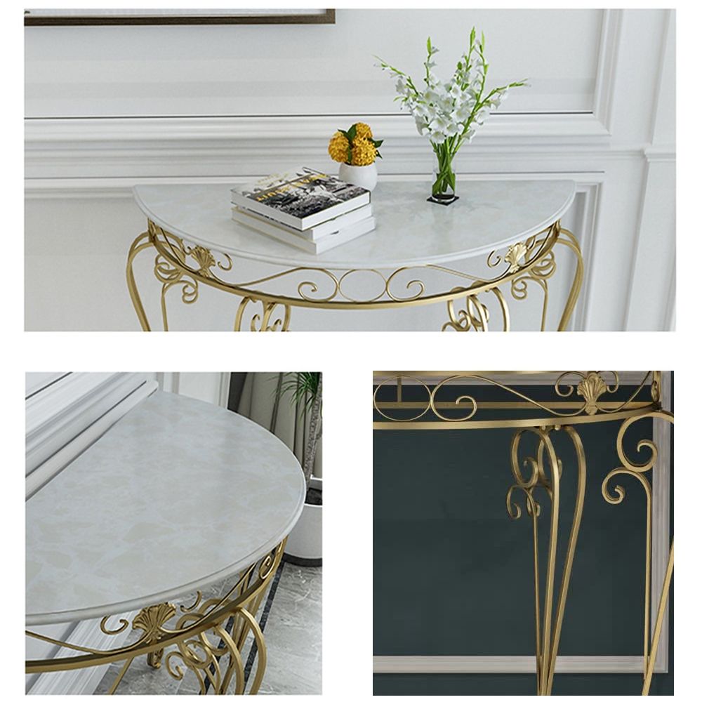 Modern Metal Console Table Classical Gold Frame Entryway Table