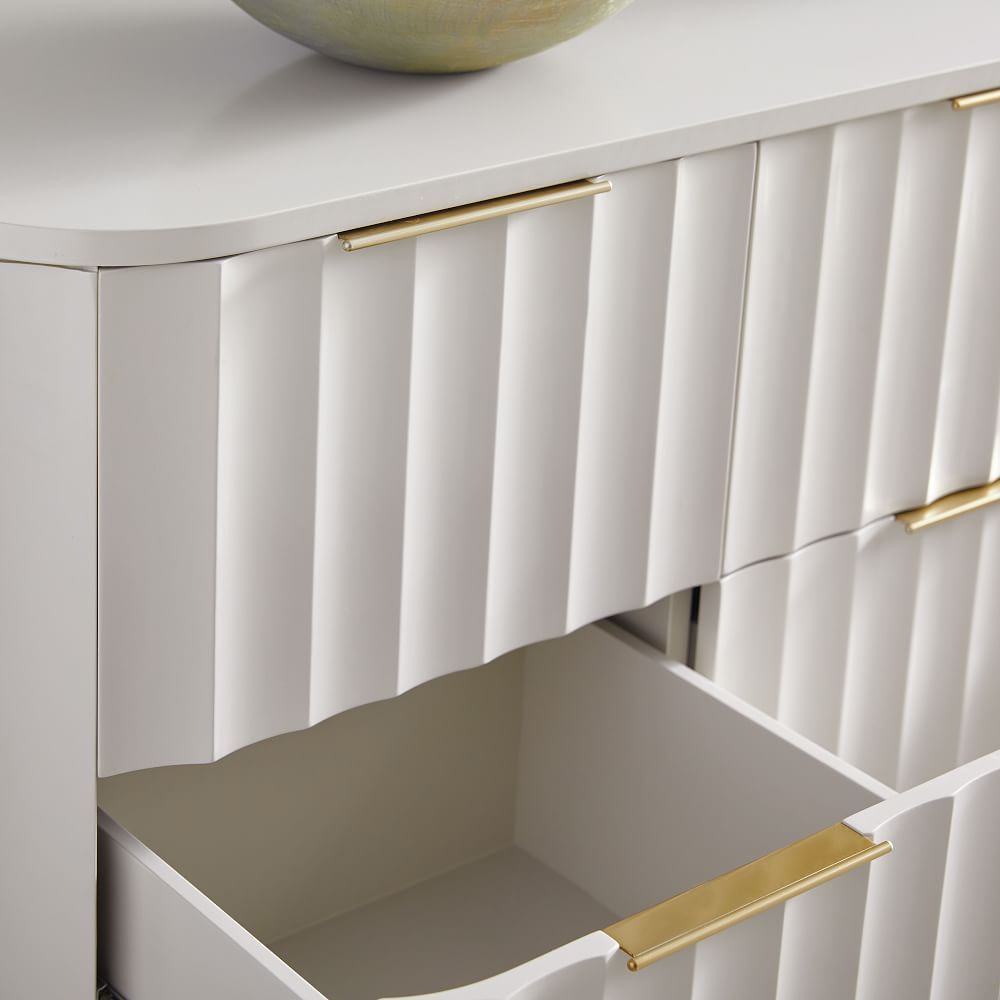 Commode de Chambre Moderne avec 6 Tiroirs Blanche
