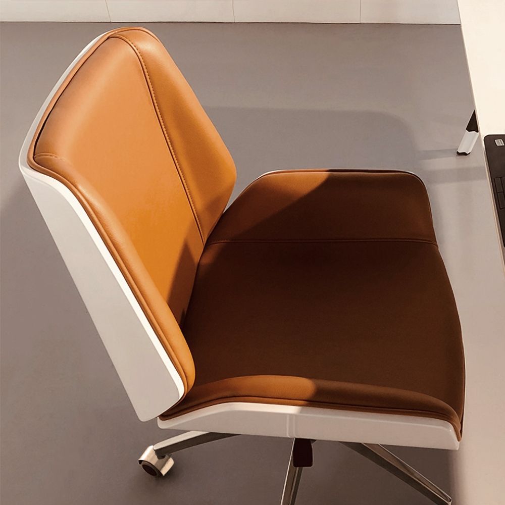 Leather and chrome desk chair