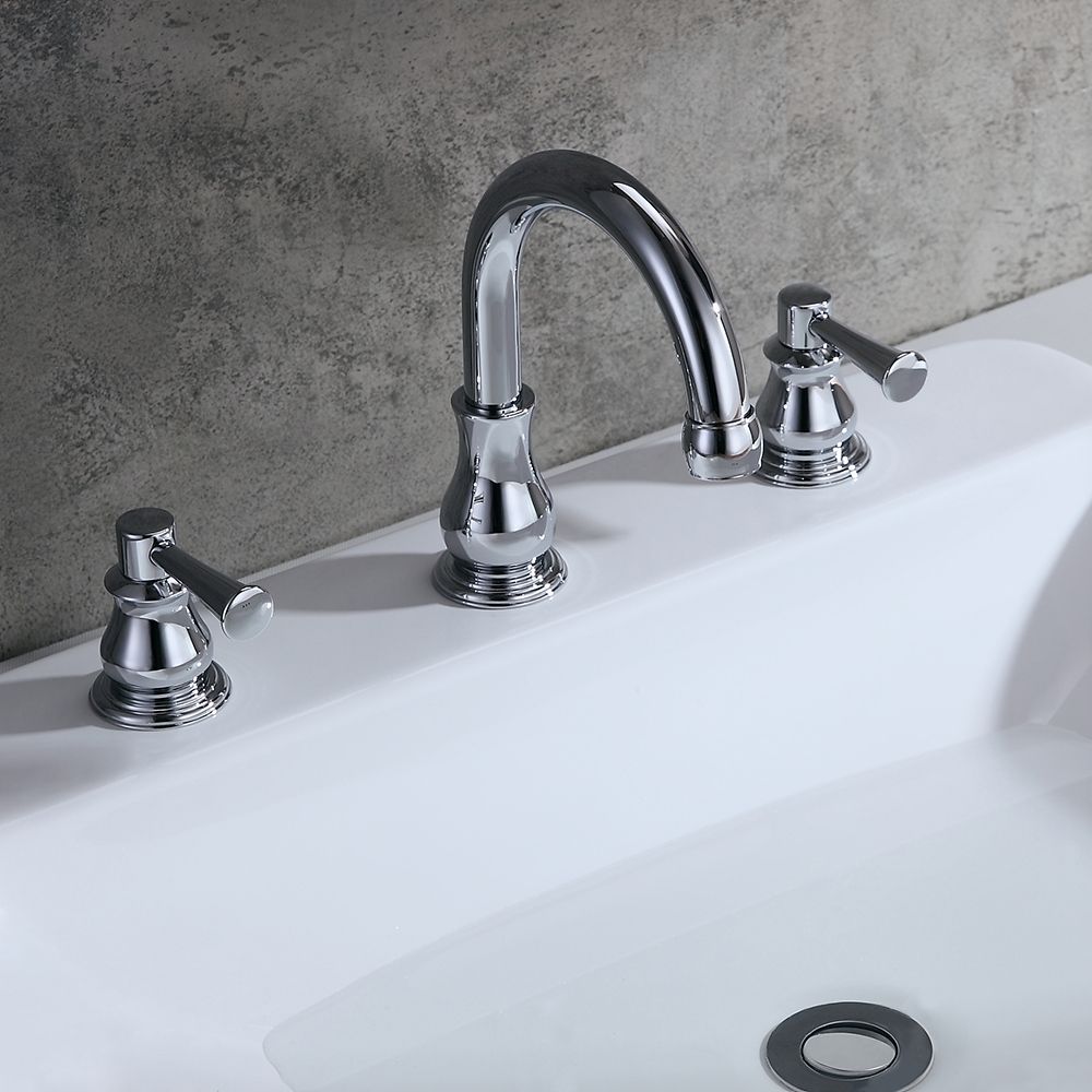 Classic Design 3Hole DoubleHandle Mixer Tap for Bathroom Basins in