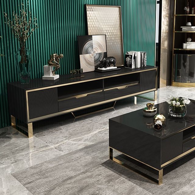 Moderner 79" TV-Ständer rechteckiger TV-Ständer mit Schubladen mit