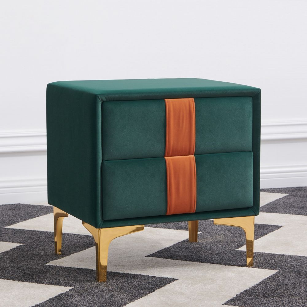 Moderner Nachttisch Samt Nachttisch Aufbewahrungsschrank mit Schublade