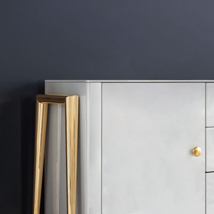 Weißer 63-Zoll-Sideboard-Schrank mit 2 Türen und 3 Schubladen Moderner