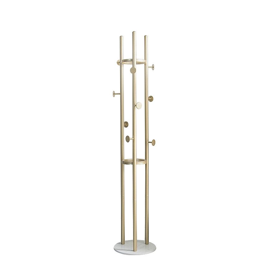 Black/Gold Modern Chic Metal Freestanding Coat Rack with Shelf Marble