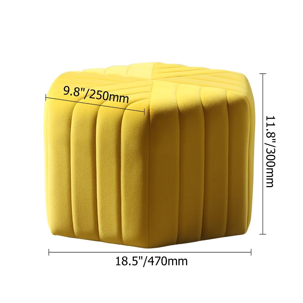 Yellow Tufted Pouf Ottoman Upholstered Velvet Ottoman Footrest Stool