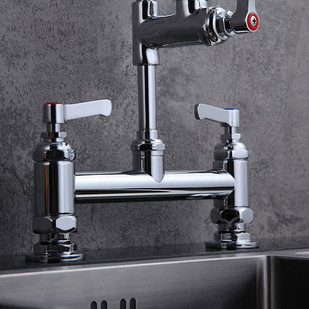 Commercial 48" Height Swivel Kitchen Tap within Polished Chrome Solid Brass