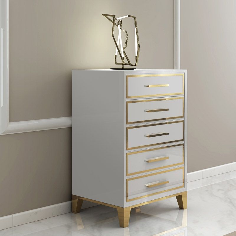 White Chest of Drawers MidCentury 4 Drawers Accent Chest Small