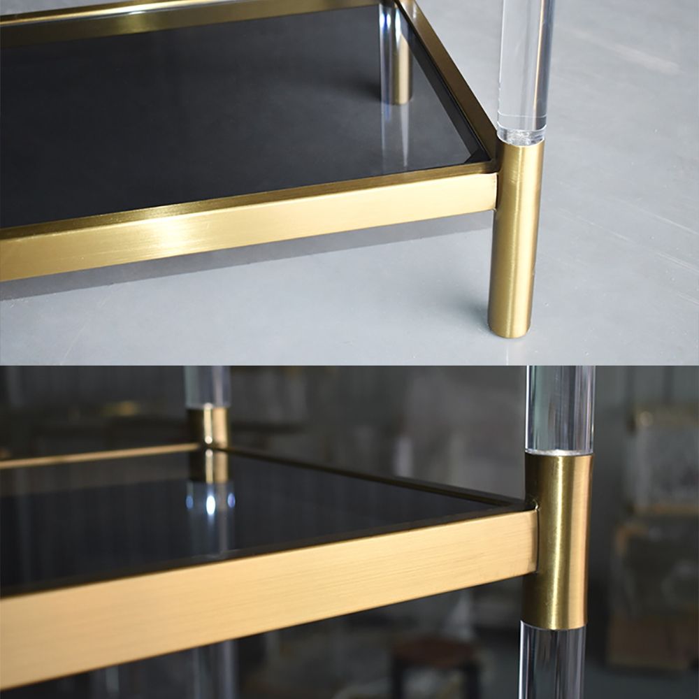 Gold & Clear Acrylic Bookshelf 4Tier Modern Bookcase