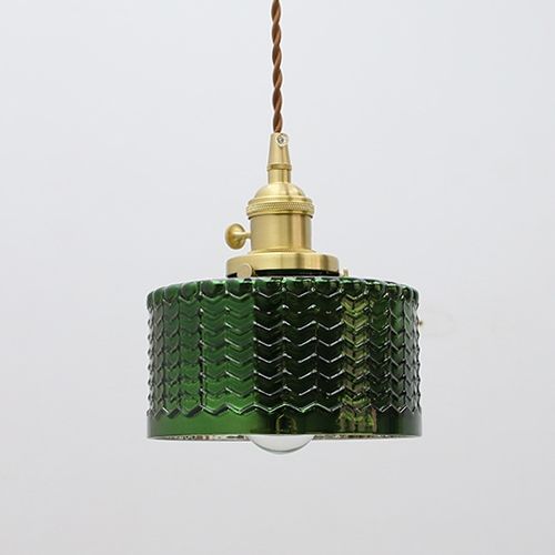 Lámpara colgante de cristal verde moderno y elegante, color verde